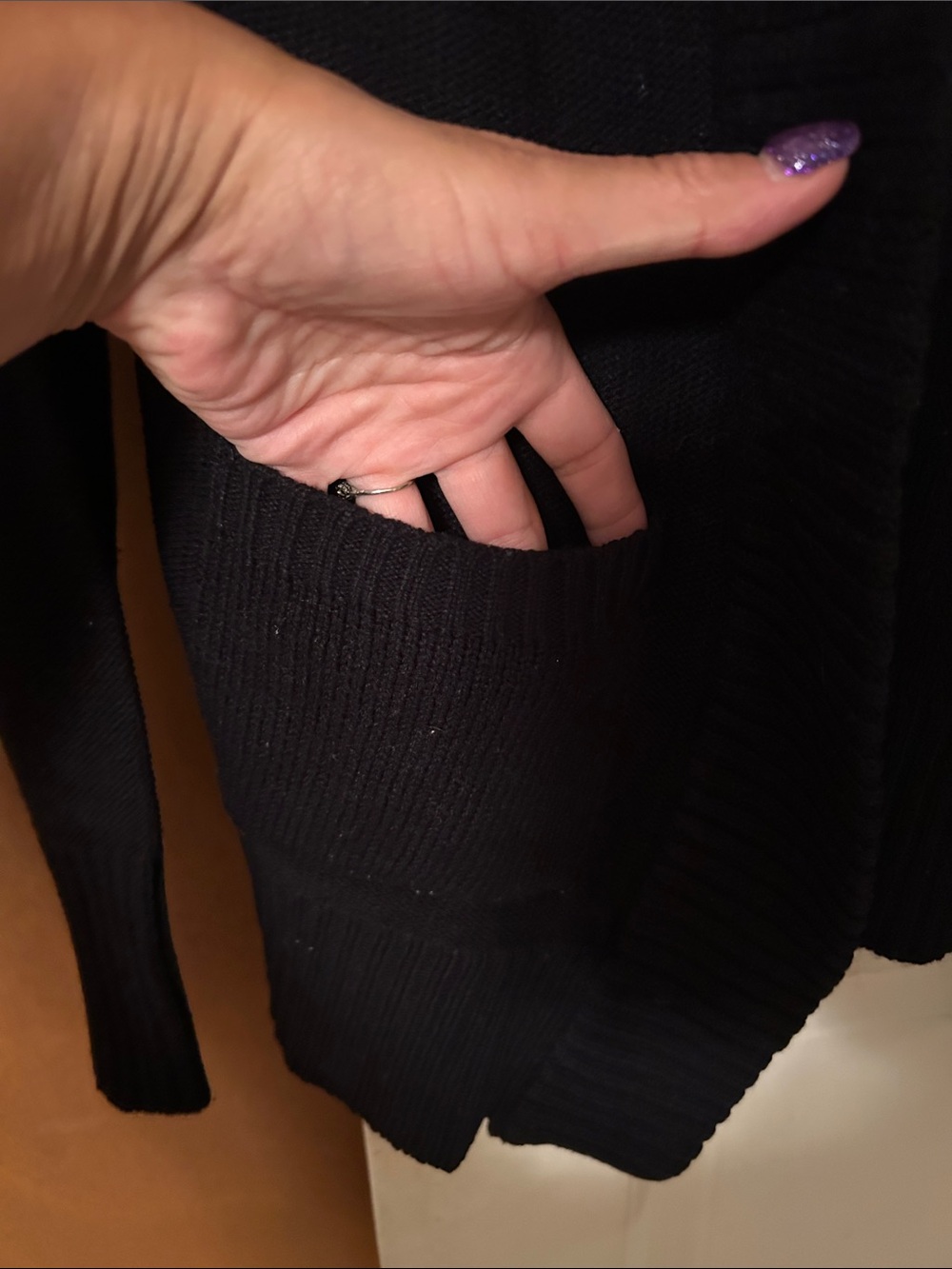 Love Chesley Women's Black Open-Front Cardigan - Picture 3 of 5